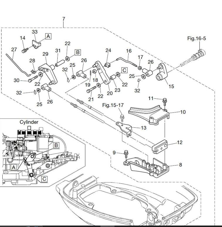 TOHATSU 3BJ-67485-0 BOLT 5-35 W/WASHER