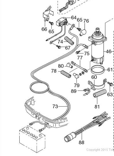 TOHATSU 3BH-76120-0 BATTERY CABLE