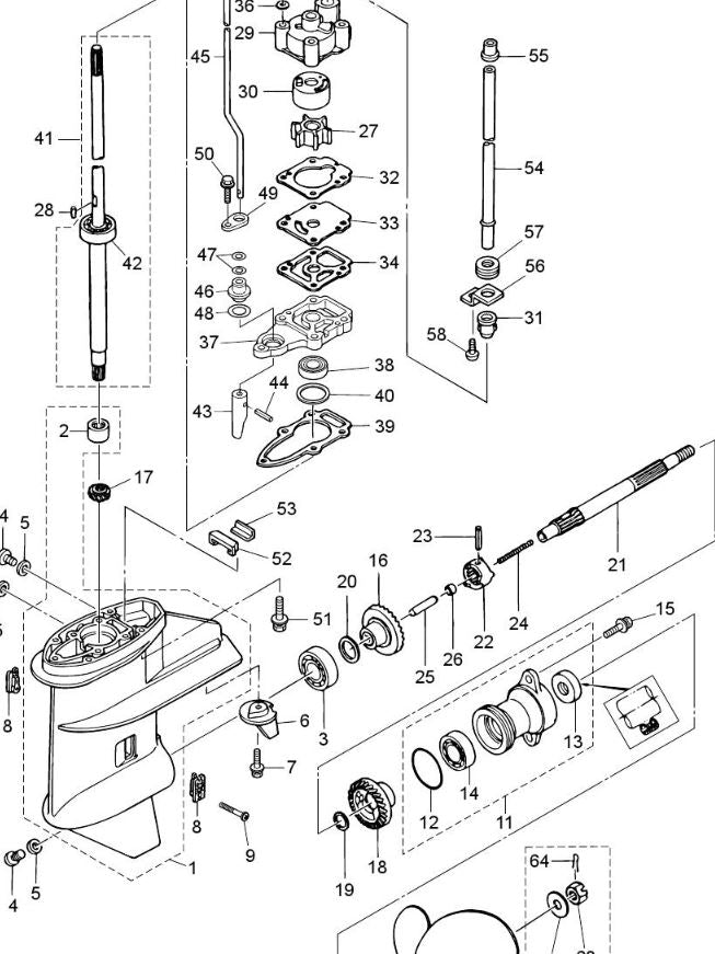 TOHATSU 3B2-65022-0 W.P. IMPELLER KEY