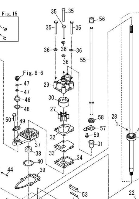 TOHATSU 3B2-65016-0 UPPER  WATER PUMP HOUSING