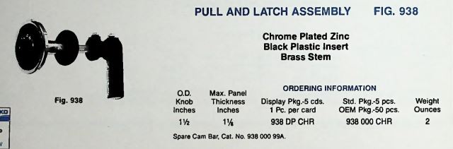 PERKO 938-000-99A CAM ONLY BLK PLASTIC W/SCREWS