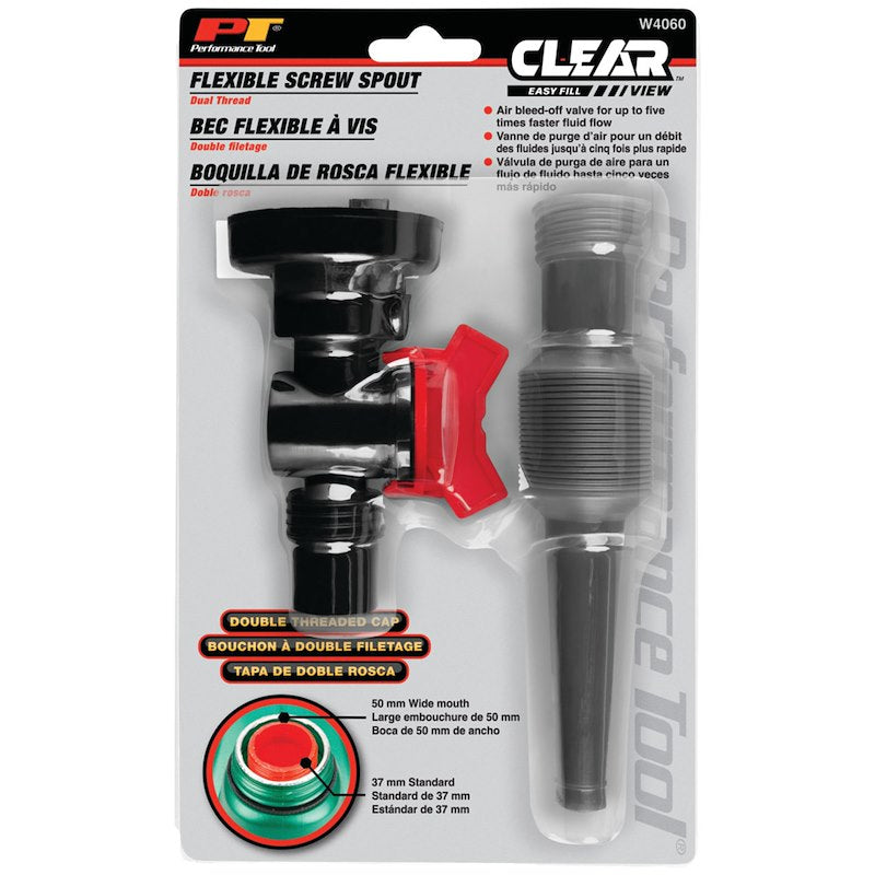 PERFORMANCE TOOL W4060 FLEXIBLE SCREW SPOUT CLEARVIEW