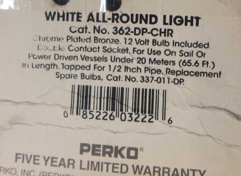 PERKO 0362DPCHR WHITE ALL AROUND LIGHT