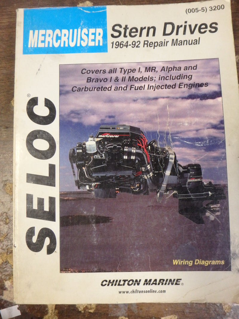 1964-1992 SELOC #3200 MERCRUISER STERN DRIVES TYPE I, MR, ALPHA, BRAV0 I &  II (USED)