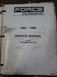 1984-1986 FORCE OUTBOARD SERVICE MANUALS (USED) #OB-4126, 4127, 4128, 4129, AND 4130, 4-125HP