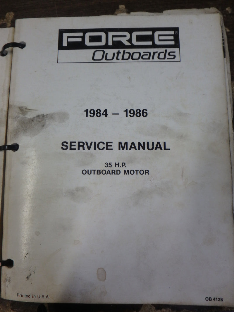 1984-1986 FORCE OUTBOARD SERVICE MANUALS (USED) #OB-4126, 4127, 4128, 4129, AND 4130, 4-125HP