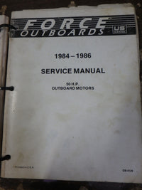 1984-1986 FORCE OUTBOARD SERVICE MANUALS (USED) #OB-4126, 4127, 4128, 4129, AND 4130, 4-125HP