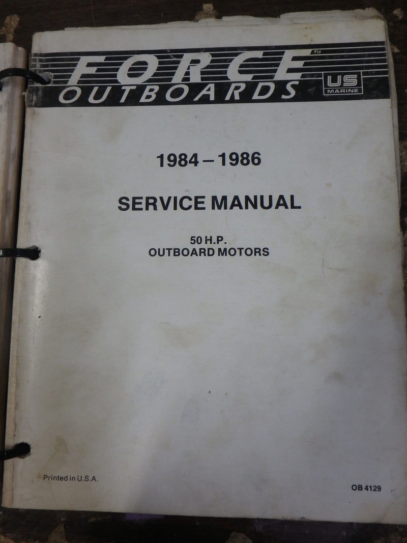 1984-1986 FORCE OUTBOARD SERVICE MANUALS (USED) #OB-4126, 4127, 4128, 4129, AND 4130, 4-125HP