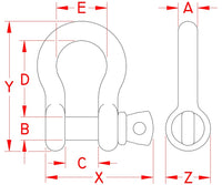 SUNCOR S0116-FS08 ANCHOR SHACKLE SS 5/16IN