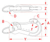 SUNCOR S0185-KR60 SS KEY RING ON SPRING CLIP