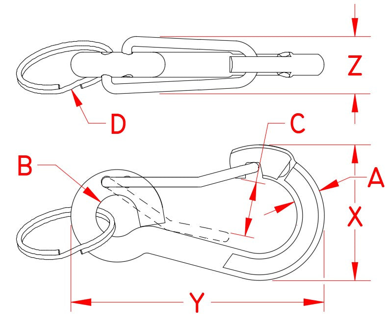 SUNCOR S0185-KR60 SS KEY RING ON SPRING CLIP