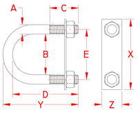 SUNCOR S0351-07010 U BOLT WITH PLATE 1/4"