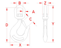 SUNCOR S0455-0120 SWIVEL EYE HOOK SS 5IN X 5/16IN