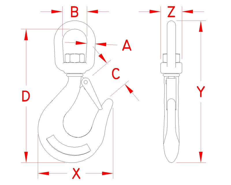 SUNCOR S0455-0120 SWIVEL EYE HOOK SS 5IN X 5/16IN