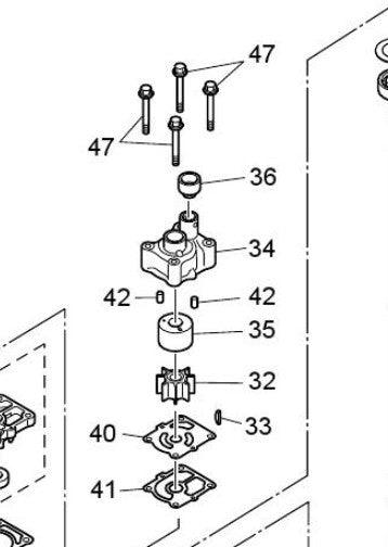 TOHATSU 3RS-65016-1 PUMP CASE (UPPER) USES 3RS-65011-0 LINER