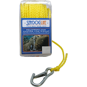 SEADOG 304206050YW POLY ANCHOR LINE 1/4IN X 50FT YELLOW