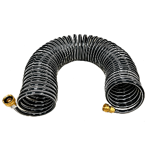 TRIDENT 167-15 POLYURETHANE COILED WASHDOWN HOSE WITH BRASS FITTINGS 15'