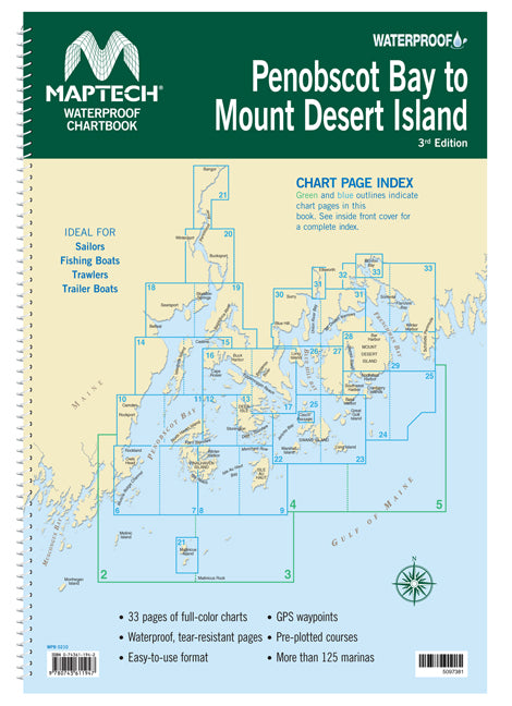 Maptech Waterproof Chartbooks Penobscot Bay to Mount Desert Island 3RD EDITION