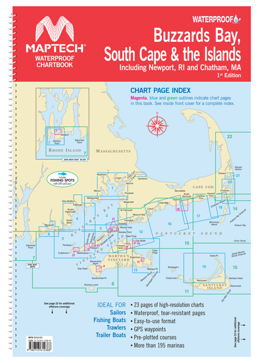 MAPTECH WPB0310-01 BUZZARDS BAY, SOUTH CAPE & THE ISLANDS