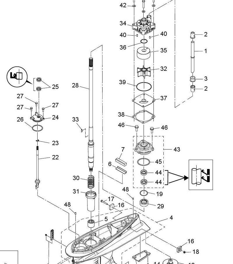 TOHATSU 3SS-65016-0 PUMP CASE (UPPER)