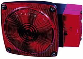 Anderson Marine Division® E452 - 452 Series Red Square Over 80" 'Belljar' Submersible Right Side Tail Light