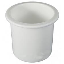 SEACHOICE 79490 WHITE RECESSED CUP HOLDER