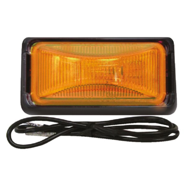 Anderson Marine Division® E150BKA - Amber Rectangular PC-Rated Clearance/Side Marker Light Kit with Black Bracket