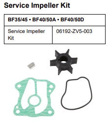 HONDA 06192-ZV5-023 PUMP KIT, IMPELLER