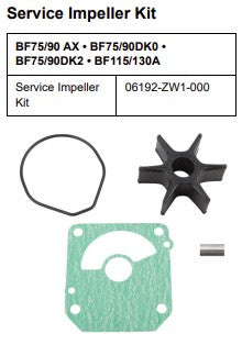 HONDA 06192-ZW1-000 PUMP KIT, IMPELLER