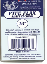 WPT-10102-FT 1/4IN TEFLON STUFFING BOX  PACKING BY THE FOOT