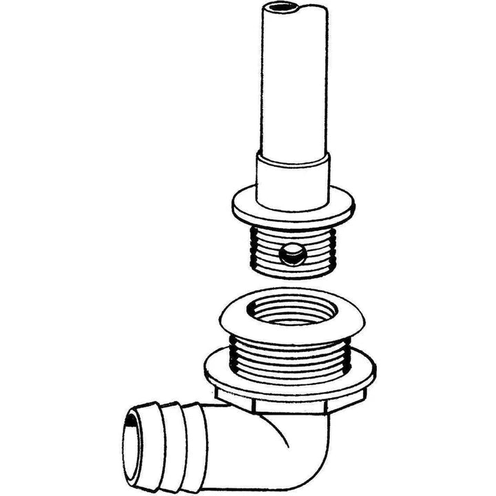 THM-ODT-290-DP OVERFLOW DRAIN TUBE 1-1/8IN 90 DEGREE