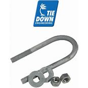 TIEDOWN 86384 3/8 X 1-3/4 X 4-13/16 ROUND U BOLTS SS wNUTS